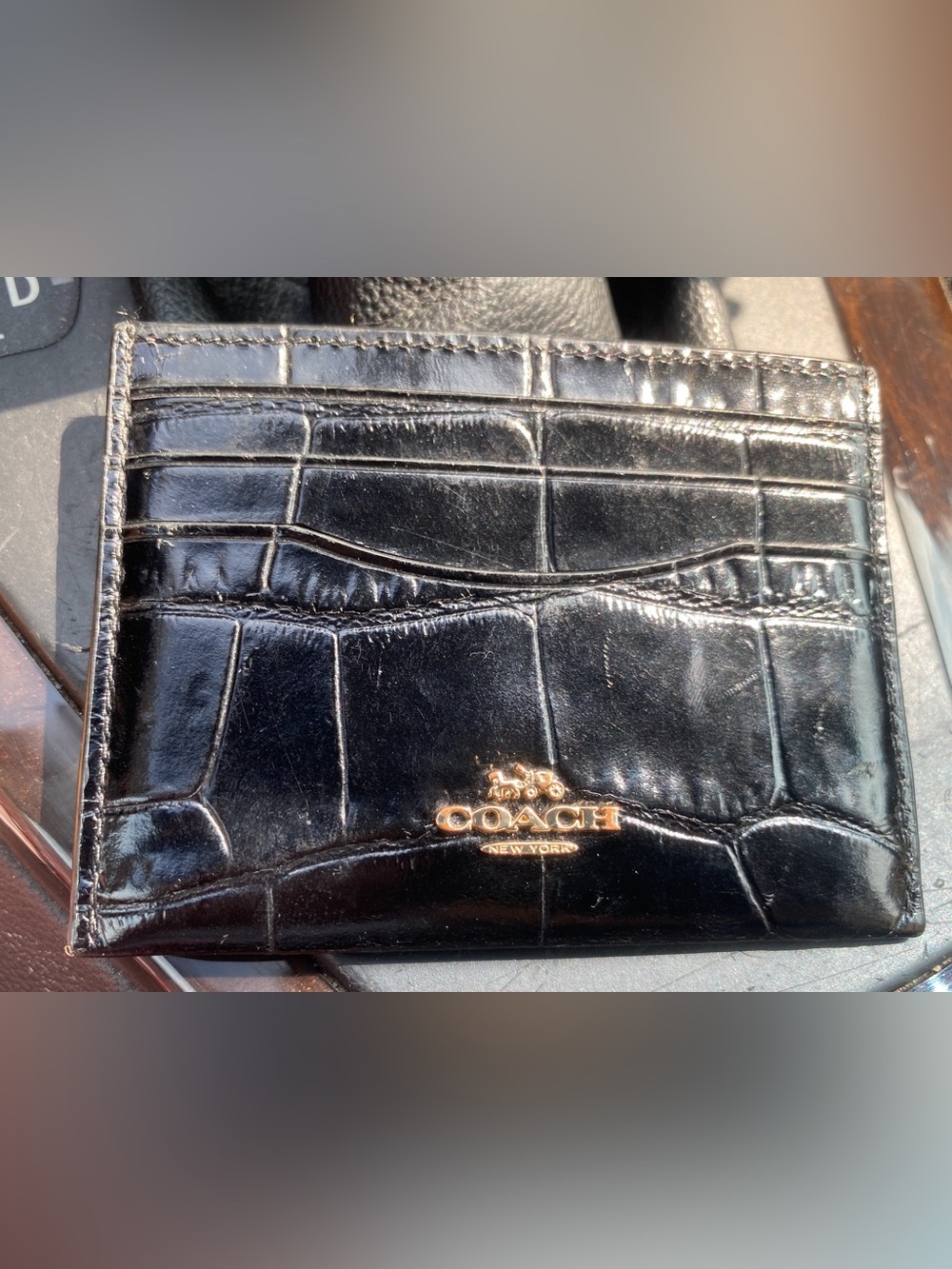 COACH black leather cardholder - New